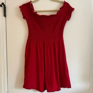 Red smocked mini Hollister dress!